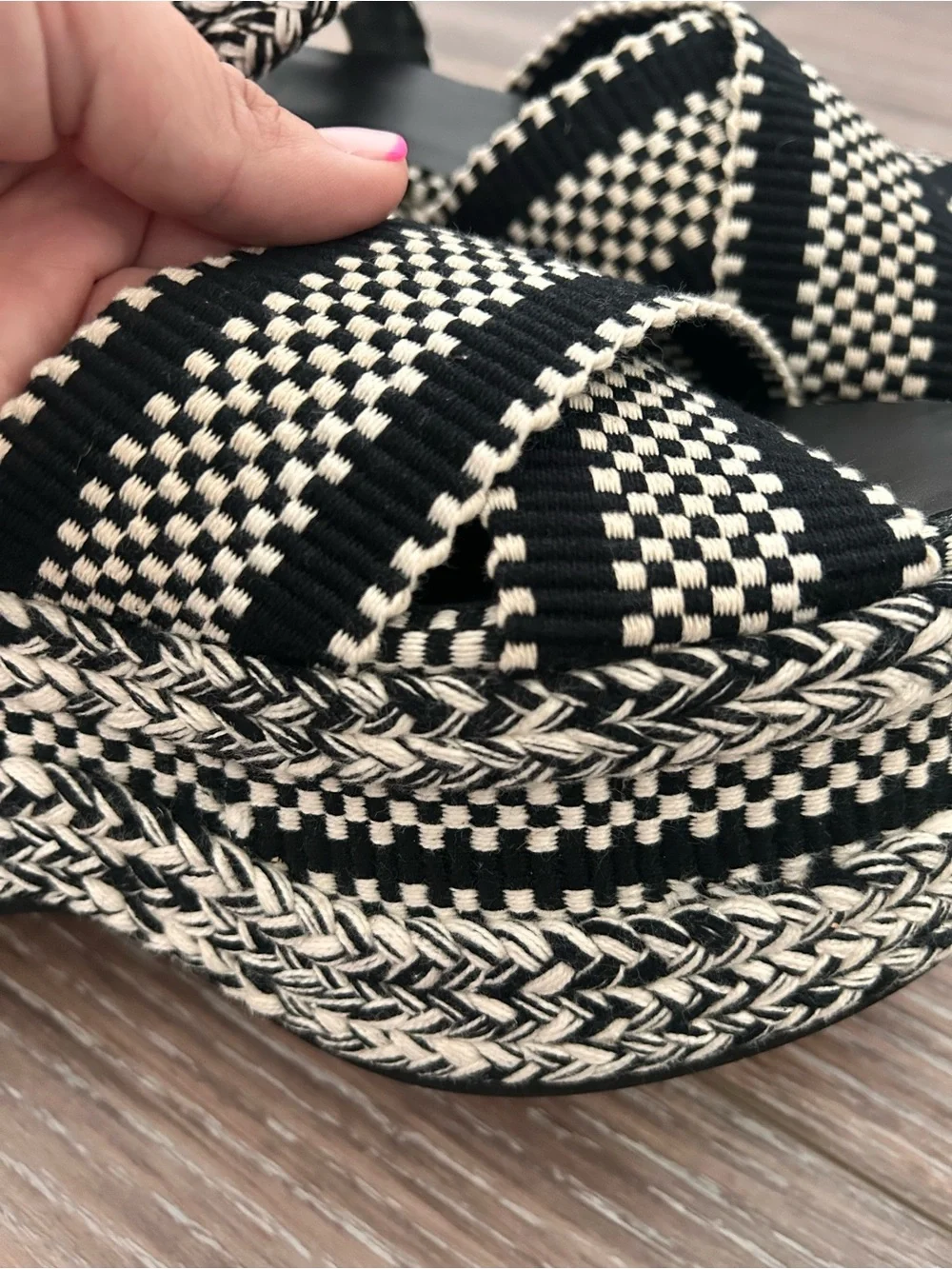 Amambaih Carmen Free People Flatform Platform Sandals Ivory Black EU 39